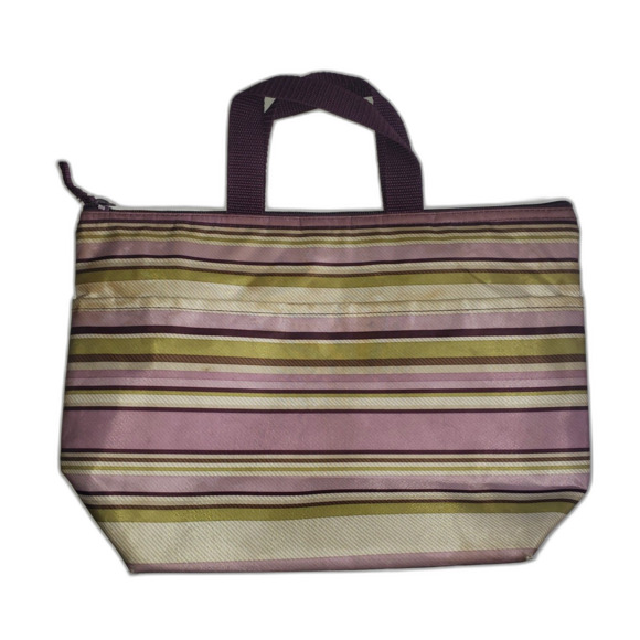 Thirty One Purple Green Stiped Insulated Cooler Lunch Bag 2946L276 - Picture 6 of 7